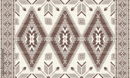 American tribal ethnic native pattern.Traditional Navajo,Aztec,Apache,Southwest and Mexican style fabric pattern.Abstract vector motifs pattern.For fabric,clothing,blanket,carpet,woven,wrap,decoration