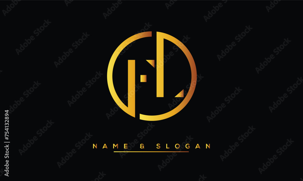 FL, LF, F, L Abstract Letters Logo Monogram FL, LF, F, L Abstract Letters Logo Monogram