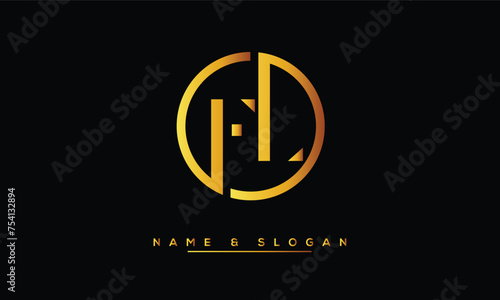 FL,  LF,  F,  L  Abstract Letters Logo Monogram