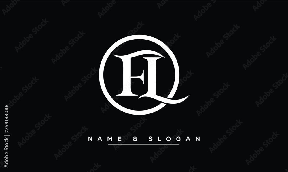 FL, LF, F, L Abstract Letters Logo Monogram FL, LF, F, L Abstract Letters Logo Monogram