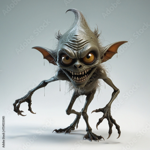 goblin isolated on a transparent background 3d halloween game art 