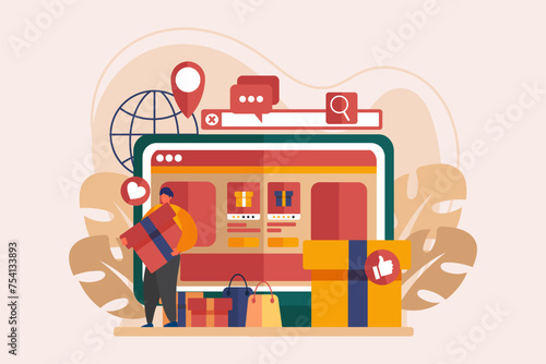 E Commerce Flat Illustration Design