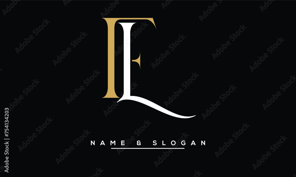 FL, LF, F, L Abstract Letters Logo Monogram FL, LF, F, L Abstract Letters Logo Monogram