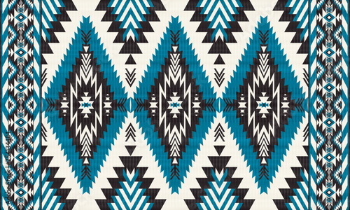 American tribal ethnic native pattern.Traditional Navajo,Aztec,Apache,Southwest and Mexican style fabric pattern.Abstract vector motifs pattern.For fabric,clothing,blanket,carpet,woven,wrap,decoration