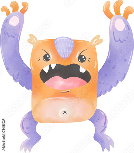 cute monster, illustration on white background