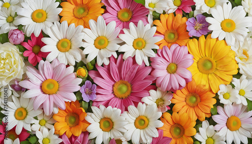 Illustration of various kinds of flowers on white background