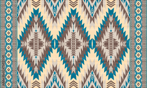 American tribal ethnic native pattern.Traditional Navajo,Aztec,Apache,Southwest and Mexican style fabric pattern.Abstract vector motifs pattern.For fabric,clothing,blanket,carpet,woven,wrap,decoration