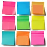 Blank Sticky Notes with Copy Space for Memo or Message - Plain Adhesive Notes with Empty Space for Keywords and Reminders
