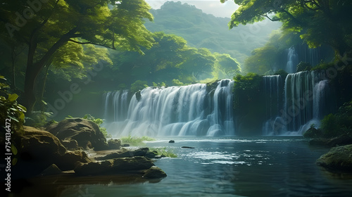 Beautiful waterfall in the forest