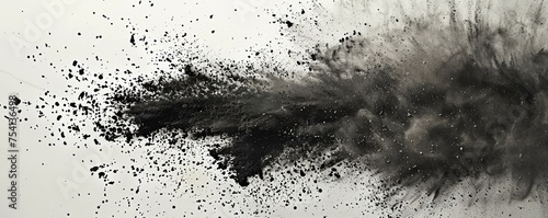 Isolated splash of charcoal powder evoking the essence of dark beauty and explosive creativity in abstract art