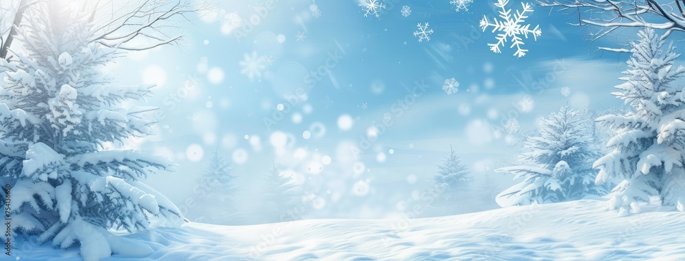 Serene Snowfall in a Peaceful Winter Forest Serene Snowfall in a Peaceful Winter Forest