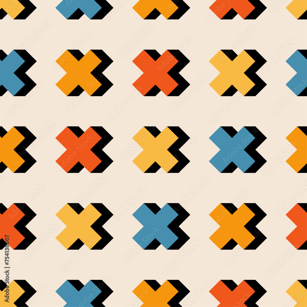 Obraz premium Trendy minimalist seamless pattern with abstract creative geometric composition