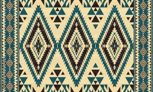 American tribal ethnic native pattern.Traditional Navajo,Aztec,Apache,Southwest and Mexican style fabric pattern.Abstract vector motifs pattern.For fabric,clothing,blanket,carpet,woven,wrap,decoration