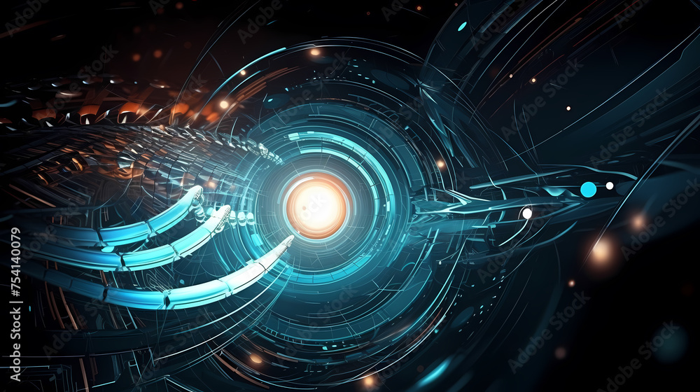 Fototapeta premium Abstract digital and futuristic technology background