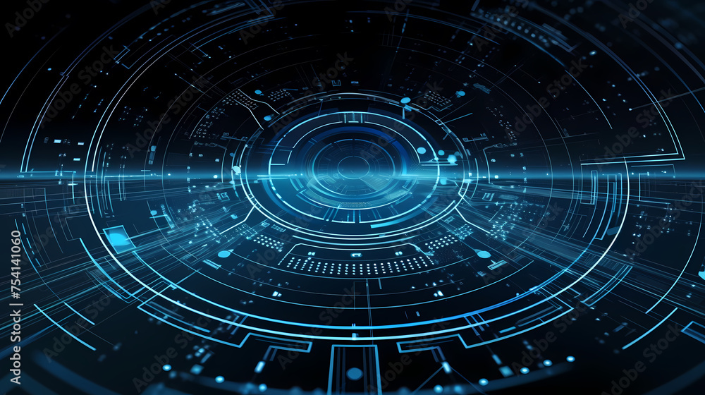 Obraz premium 3D abstract network of neural network futuristic technology background