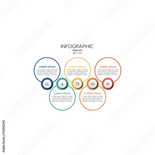 vector illustration Infographic design template with icons and 5 options or steps. Can be used for process, presentations, layout, banner,info graph.