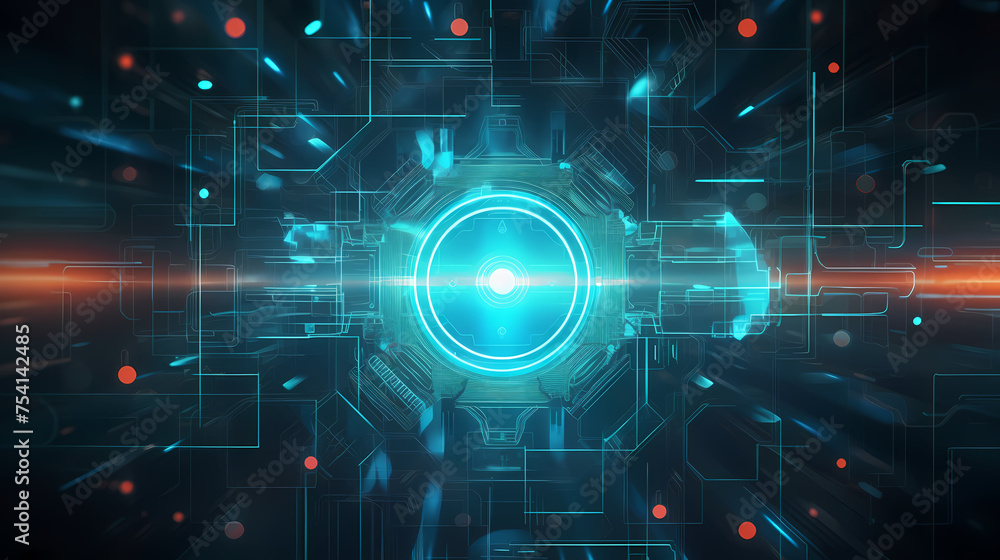 Obraz premium 3D abstract network of neural network futuristic technology background