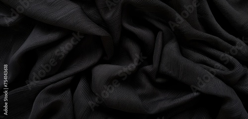 Elegant Black Fabric Texture for Luxurious Background