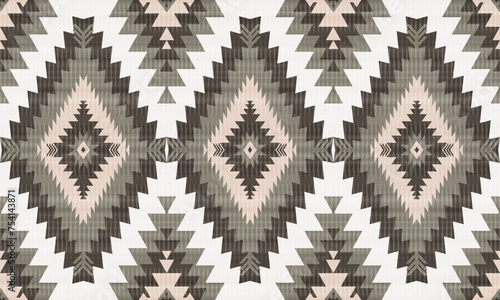 American tribal ethnic native pattern.Traditional Navajo,Aztec,Apache,Southwest and Mexican style fabric pattern.Abstract vector motifs pattern.For fabric,clothing,blanket,carpet,woven,wrap,decoration
