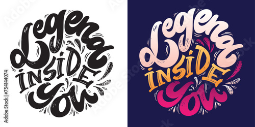 Cute hand drawn doodle lettering postcard. T-shirt design, fashion art letetring. 100% vector file