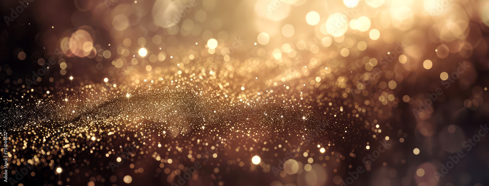 Golden Sparkling Dust Particles Background