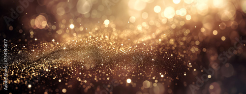 Golden Sparkling Dust Particles Background