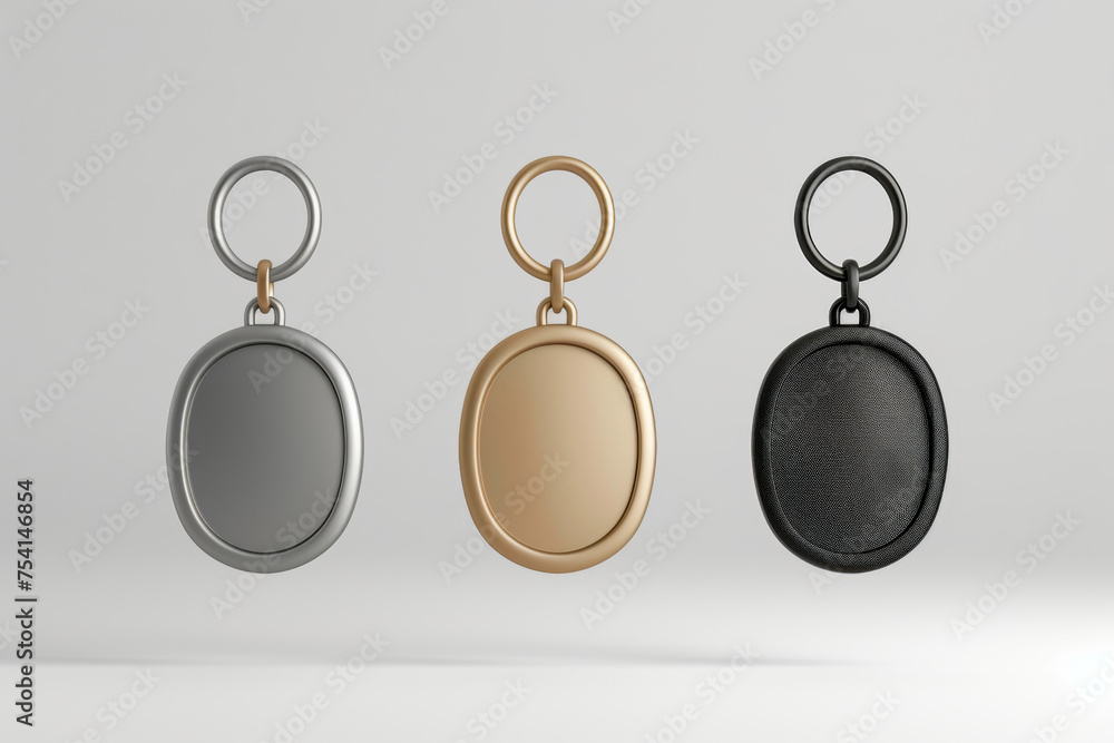Keychain Mockups - For keychain design presentations floating in the air Keychain Mockups - For keychain design presentations floating in the air