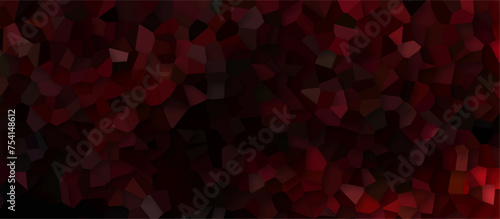 pastel light red stain glass broken tile dark background. geometric pattern with 3d shapes vector Illustration. red broken wall paper in decoration. low poly crystal mosaic background.