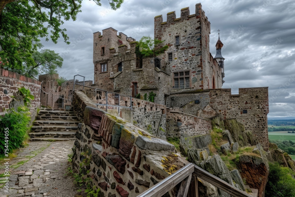 Castle old: A Scenic Mediaeval Castle in Old Town, Countryside Castle old: A Scenic Mediaeval Castle in Old Town, Countryside