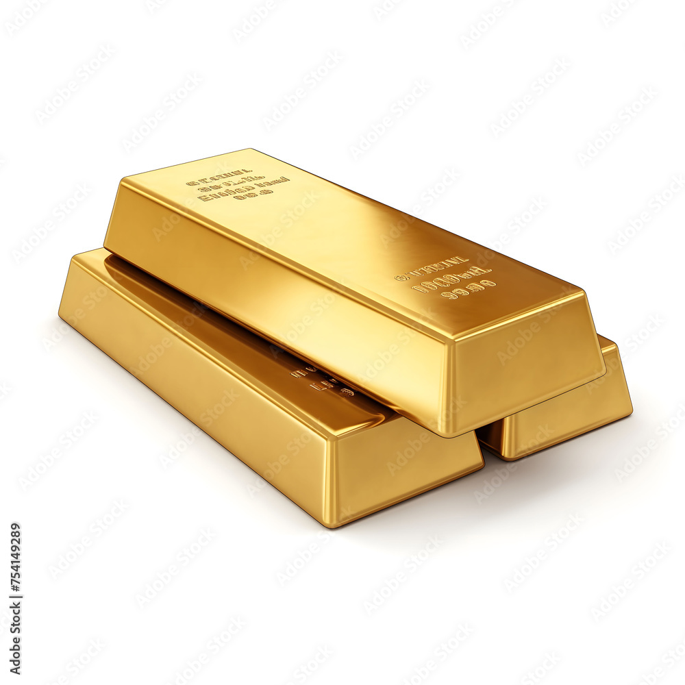Gold bars isolated isolated on white background, clipping path Gold bars isolated isolated on white background, clipping path