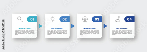 Infographic label design template with icons and 4 options or steps.