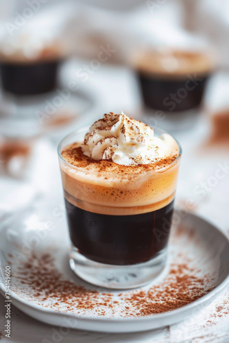 delicious Espresso Con Panna - A shot of espresso topped with a dollop of whipped cream for a styled food photography shoot