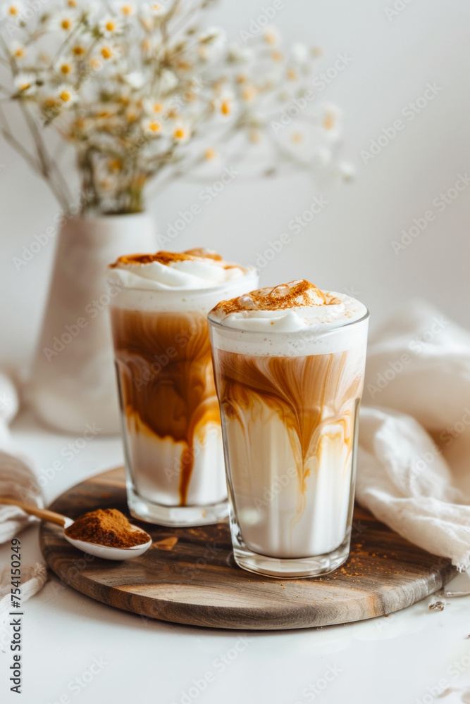 delicious Iced Caramel Cloud Macchiato - A light and airy espresso beverage with caramel flavor served cold delicious Iced Caramel Cloud Macchiato - A light and airy espresso beverage with caramel flavor served cold