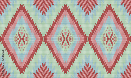 American tribal ethnic native pattern.Traditional Navajo,Aztec,Apache,Southwest and Mexican style fabric pattern.Abstract vector motifs pattern.For fabric,clothing,blanket,carpet,woven,wrap,decoration