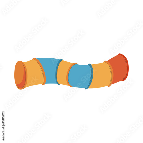 A folding tunnel for pets. An interactive toy for cats and puppies. A flat vector illustration isolated on a white background.