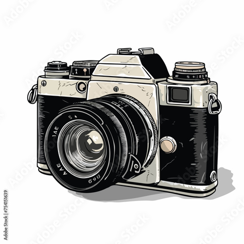 A vintage camera vector illustration