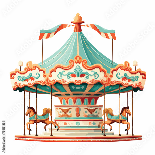 A vintage carousel. vector illustration