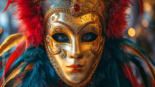 Mask carnival venice masquerade venetian party background theater purim costume italy. Venice carneval mask golden mardi carnival © Anna