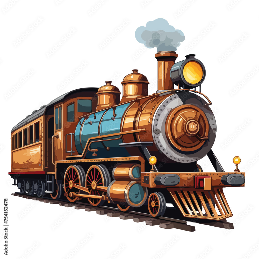 A vintage train. vector illustration