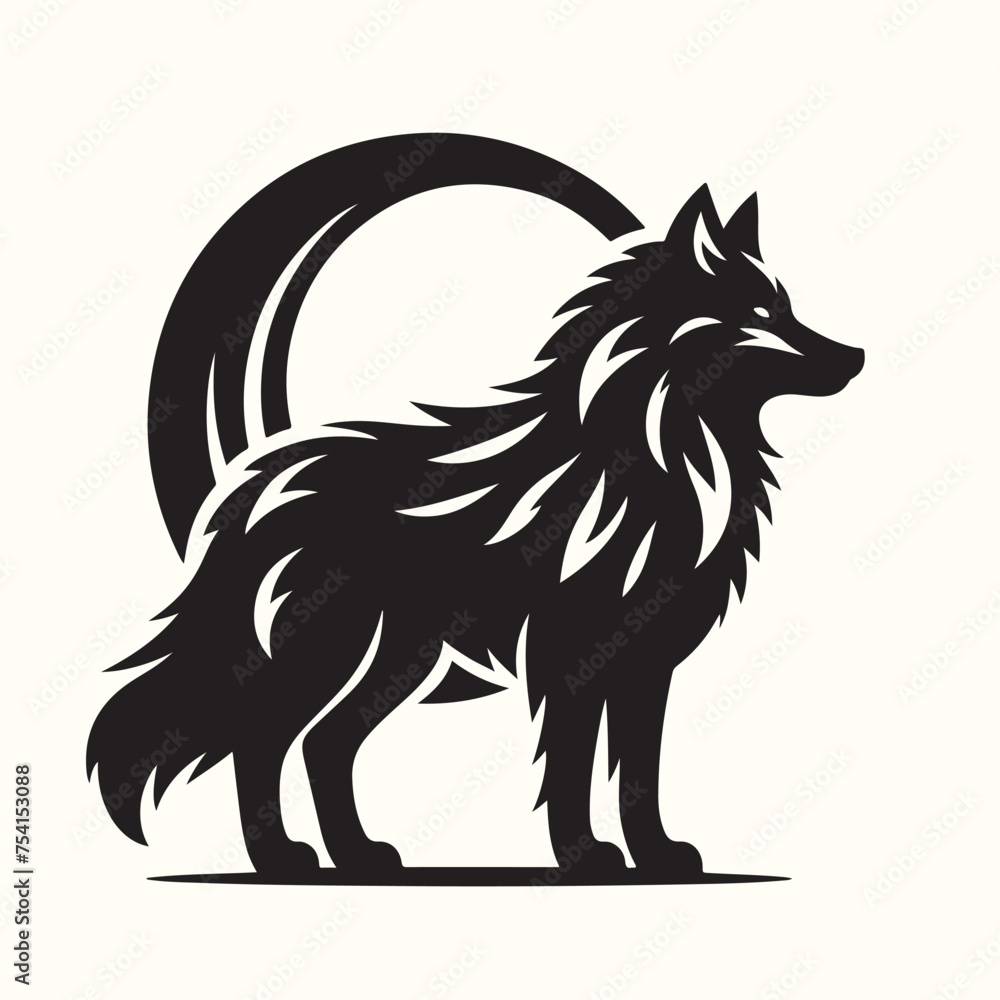 Wolf Animal Silhouette Vector Illustration Wolf Animal Silhouette Vector Illustration