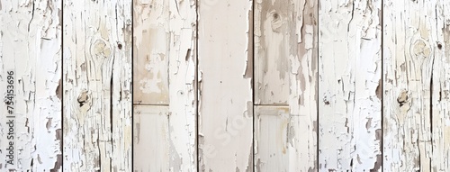 Weathered White Paint on Old Wooden Panels © evening_tao