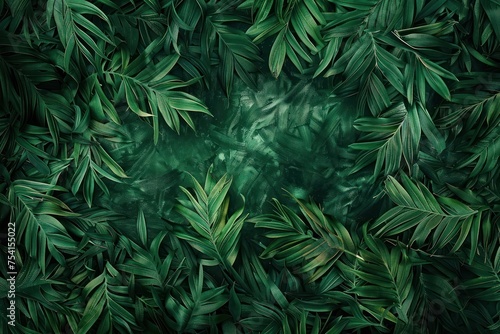 Abstract green texture  nature background  tropical leaf