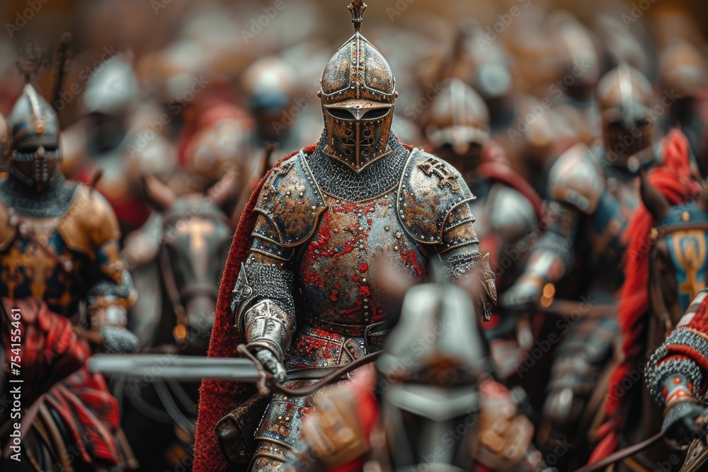 Φωτογραφία The knights charged into the fray, their armor glinting in the sunlight as swords clashed and cries of battle filled the air