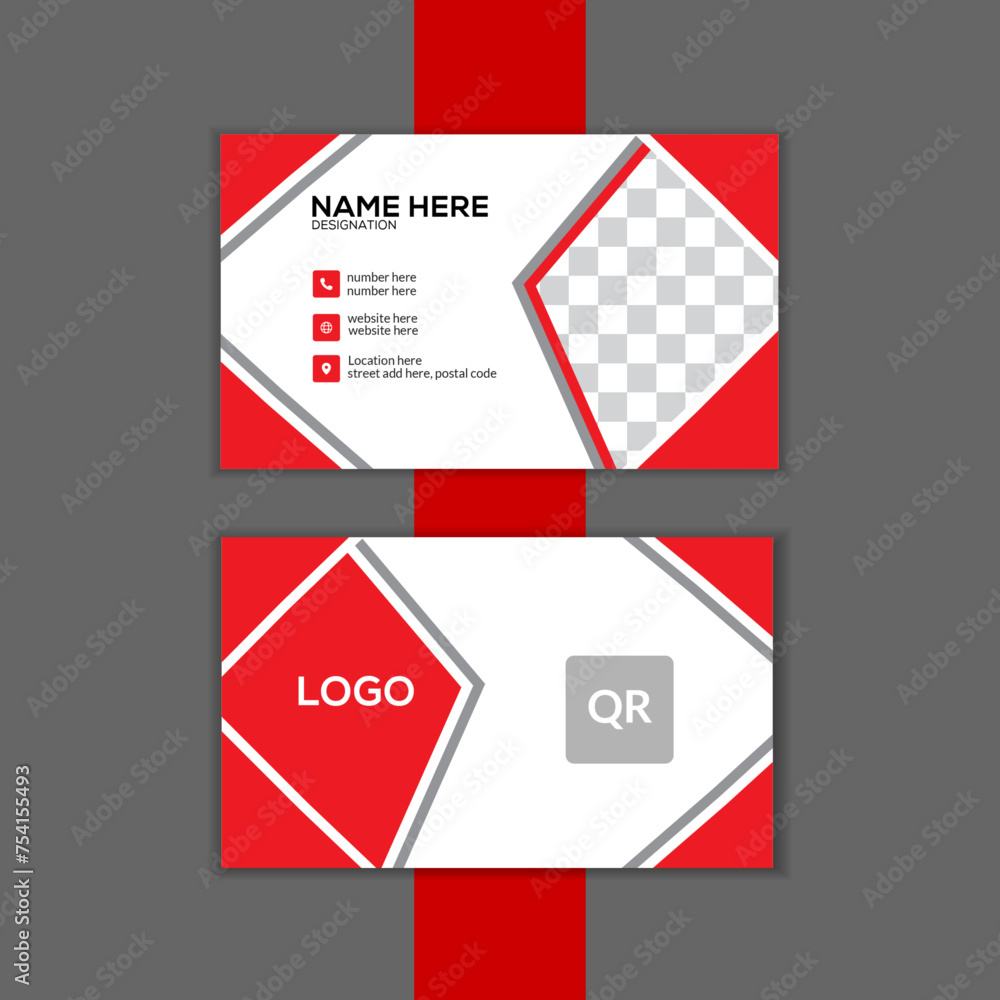 Creative and clean corporate business card template. layout in rectangle size.  
