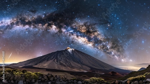 the Milky Way above volcano Teide at the Island od Tenerife