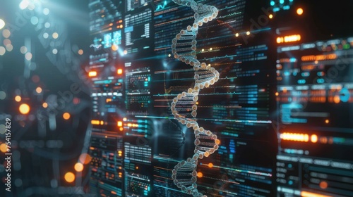 Science hologram medical screen DNA data analysis body research futuristic background DNA infographic scan health 3D technology digital medicine human graph human technology interface