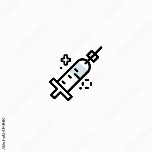 Vaccination syringe symbol  minimal medical icon