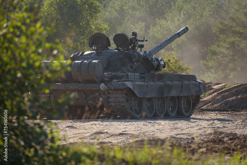 TANK - Armored military vehicle from Cold War period of Soviet construction photo