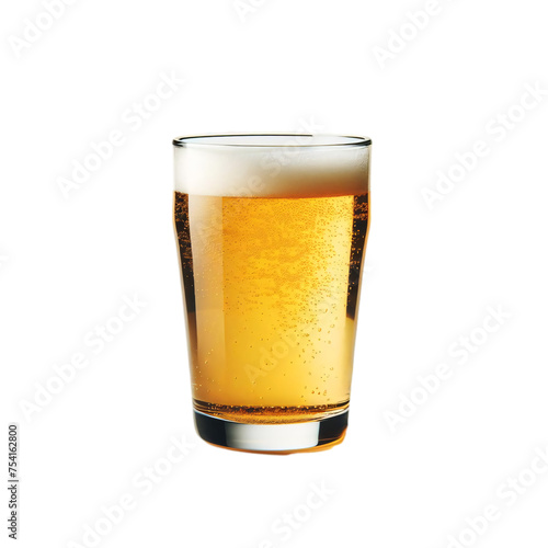 A glass of beer isolated on a white background