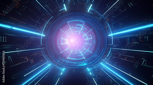 Sci-fi futuristic futuristic sci-fi tunnel  neon tunnel background